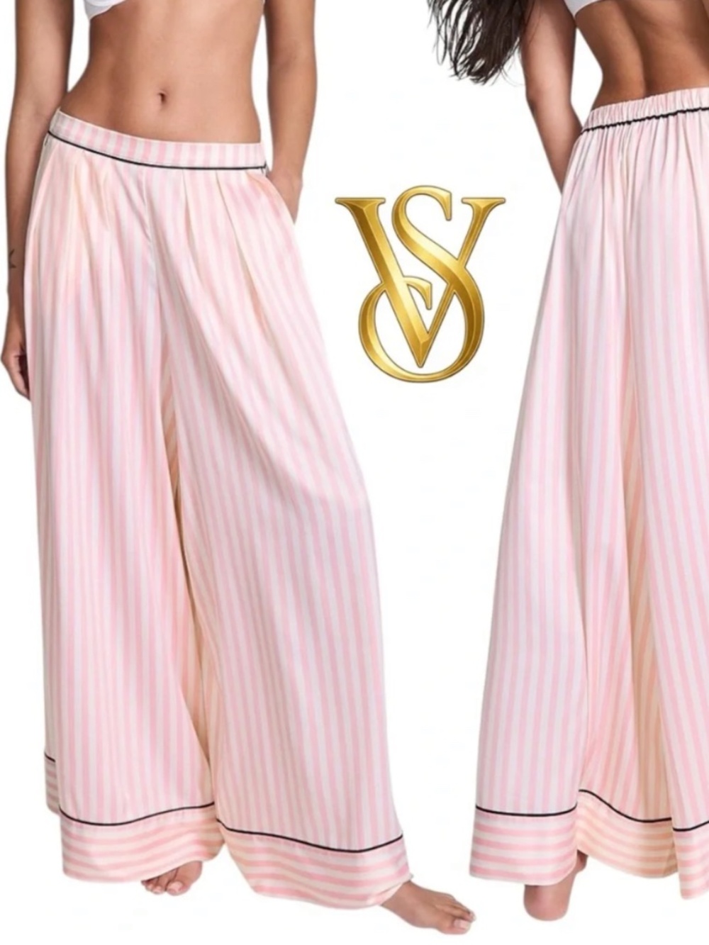 BNWOT Victoria’s Secret Glazed Satin Palazzo Sleep pants, S